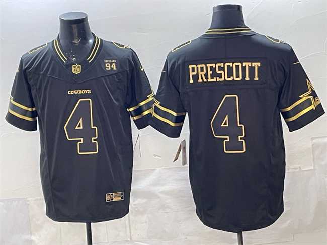 Men's Dallas Cowboys #4 Dak Prescott Black Gold 2025 F.U.S.E. 94 Marshawn Kneeland Memorial Patch Vapor Limited Stitched Jersey,We sell and wholesale Men's Dallas Cowboys #4 Dak Prescott Black Gold 2025 F.U.S.E. 94 Marshawn Kneeland Memorial Patch Vapor Limited Stitched Jersey on line form chian!
