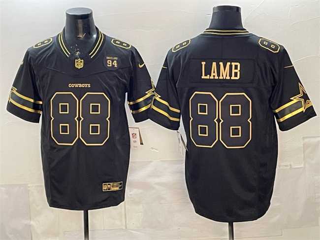Men's Dallas Cowboys #88 CeeDee Lamb Black Gold 2025 F.U.S.E. 94 Marshawn Kneeland Memorial Patch Vapor Limited Stitched Jersey,We sell and wholesale Men's Dallas Cowboys #88 CeeDee Lamb Black Gold 2025 F.U.S.E. 94 Marshawn Kneeland Memorial Patch Vapor Limited Stitched Jersey on line form chian!