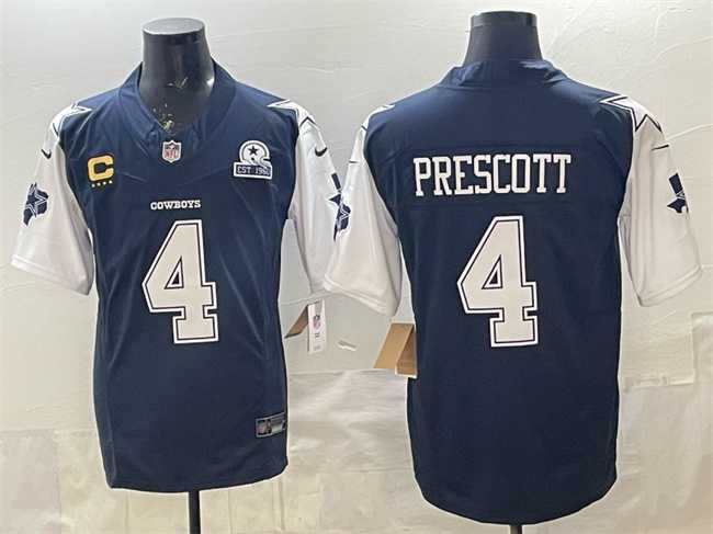 Men's Dallas Cowboys #4 Dak Prescott Navy F.U.S.E. With Established In 1960 Patch And 4-Star C Patch Vapor Limited Stitched Jersey,We sell and wholesale Men's Dallas Cowboys #4 Dak Prescott Navy F.U.S.E. With Established In 1960 Patch And 4-Star C Patch Vapor Limited Stitched Jersey on line form chian!