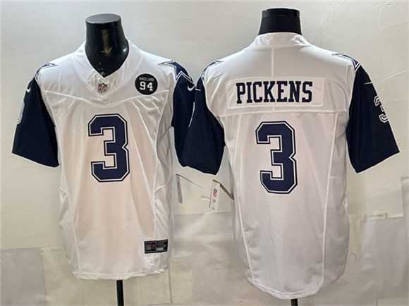 Men's Dallas Cowboys #3 George pickens White F.U.S.E. 94 Marshawn Kneeland Memorial Patch Thanksgiving Vapor Limited Stitched Jersey,We sell and wholesale Men's Dallas Cowboys #3 George pickens White F.U.S.E. 94 Marshawn Kneeland Memorial Patch Thanksgiving Vapor Limited Stitched Jersey on line form chian!