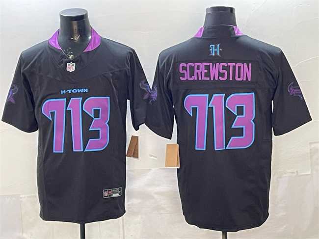 Men's Houston Texans #713 Screwston Black F.U.S.E. 2025 DJ SCREW Vapor Limited Stitched Jersey,We sell and wholesale Men's Houston Texans #713 Screwston Black F.U.S.E. 2025 DJ SCREW Vapor Limited Stitched Jersey on line form chian!