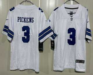Youth Dallas Cowboys #3 George Pickens Limited White Vapor Jersey,We sell and wholesale Youth Dallas Cowboys #3 George Pickens Limited White Vapor Jersey on line form chian!