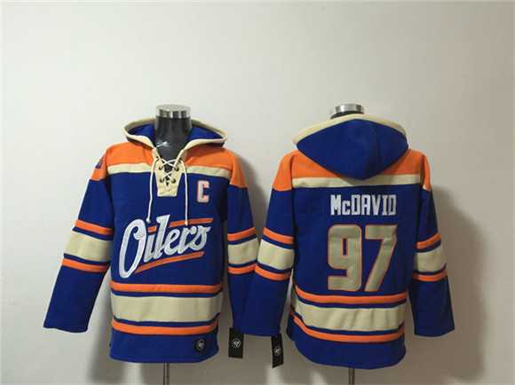 Men's Edmonton Oilers #97 Connor McDavid Blue Lace-Up Pullover Hoodie,We sell and wholesale Men's Edmonton Oilers #97 Connor McDavid Blue Lace-Up Pullover Hoodie on line form chian!
