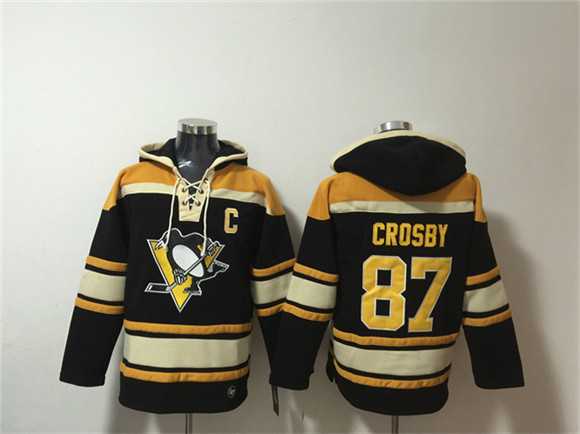 Men's Pittsburgh Penguins #87 Sidney Crosby Black Lace-Up Pullover Hoodie,We sell and wholesale Men's Pittsburgh Penguins #87 Sidney Crosby Black Lace-Up Pullover Hoodie on line form chian!