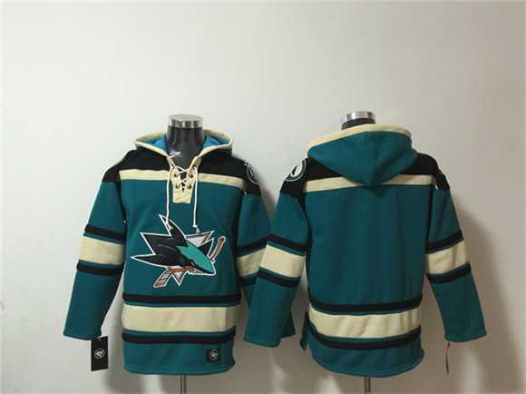 Men's San Jose Sharks Blank Teal Lace-Up Pullover Hoodie,We sell and wholesale Men's San Jose Sharks Blank Teal Lace-Up Pullover Hoodie on line form chian!