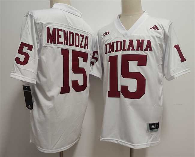Men's Indiana Hoosiers #15 Fernando Mendoza White Stitched Basketball Jersey,We sell and wholesale Men's Indiana Hoosiers #15 Fernando Mendoza White Stitched Basketball Jersey on line form chian!