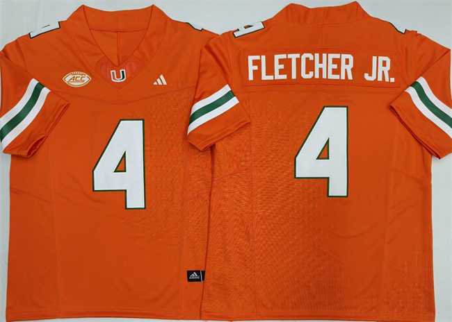 Men's Miami Hurricanes #4 Mark Fletcher Jr. Orange F.U.S.E. 2026 Stitched Football Jersey,We sell and wholesale Men's Miami Hurricanes #4 Mark Fletcher Jr. Orange F.U.S.E. 2026 Stitched Football Jersey on line form chian!
