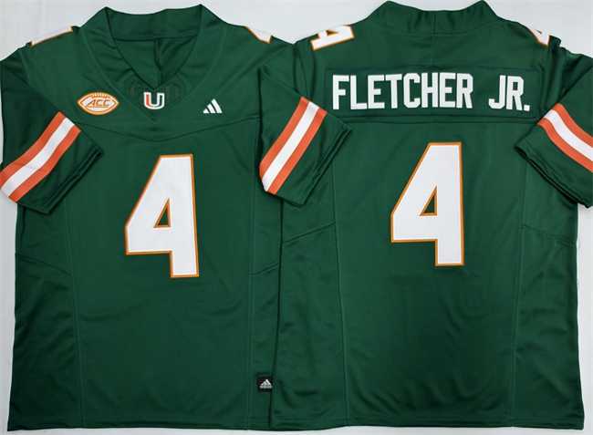 Men's Miami Hurricanes #4 Mark Fletcher Jr. Green F.U.S.E. 2026 Stitched Football Jersey,We sell and wholesale Men's Miami Hurricanes #4 Mark Fletcher Jr. Green F.U.S.E. 2026 Stitched Football Jersey on line form chian!