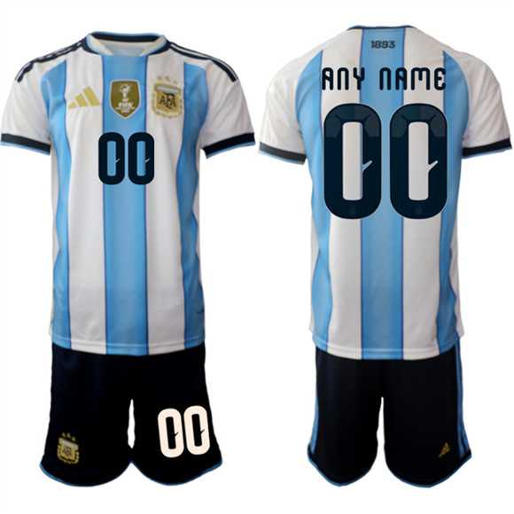 Men's Argentina Custom White Blue 2025-26 Home Soccer Jersey Suit,We sell and wholesale Men's Argentina Custom White Blue 2025-26 Home Soccer Jersey Suit on line form chian!