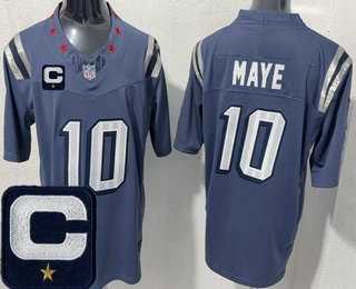 Men's New England Patriots #10 Drake Maye Limited Gray Rivalries Captain Patch FUSE Vapor Stitched Jersey,We sell and wholesale Men's New England Patriots #10 Drake Maye Limited Gray Rivalries Captain Patch FUSE Vapor Stitched Jersey on line form chian!