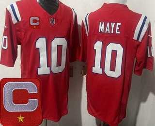 Men's New England Patriots #10 Drake Maye Limited Red Captain Patch FUSE Vapor Stitched Jersey,We sell and wholesale Men's New England Patriots #10 Drake Maye Limited Red Captain Patch FUSE Vapor Stitched Jersey on line form chian!