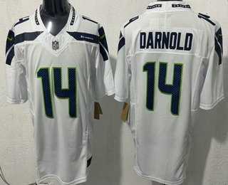 Men's Seattle Seahawks #14 Sam Darnold Limited White FUSE Vapor Stitched Jersey,We sell and wholesale Men's Seattle Seahawks #14 Sam Darnold Limited White FUSE Vapor Stitched Jersey on line form chian!