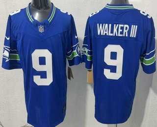 Men's Seattle Seahawks #9 Kenneth Walker III Limited Blue FUSE Vapor Stitched Jersey,We sell and wholesale Men's Seattle Seahawks #9 Kenneth Walker III Limited Blue FUSE Vapor Stitched Jersey on line form chian!