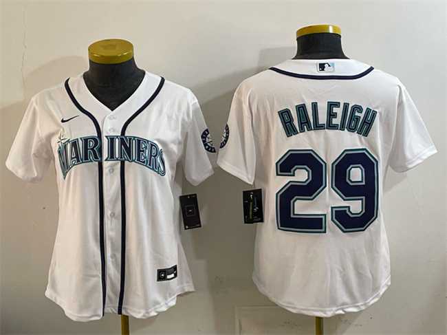 Women's Seattle Mariners #29 Cal Raleigh White Cool Base Stitched Jersey,We sell and wholesale Women's Seattle Mariners #29 Cal Raleigh White Cool Base Stitched Jersey on line form chian!
