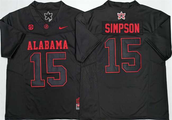 Men's Alabama Crimson Tide #15 Ty Simpson Black F.U.S.E Stitched Jersey,We sell and wholesale Men's Alabama Crimson Tide #15 Ty Simpson Black F.U.S.E Stitched Jersey on line form chian!
