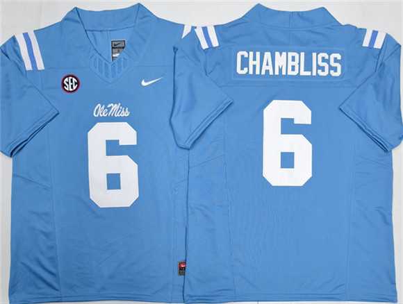 Men's Ole Miss Rebels #6 Trinidad Chambliss Blue 2026 F.U.S.E. Stitched jersey,We sell and wholesale Men's Ole Miss Rebels #6 Trinidad Chambliss Blue 2026 F.U.S.E. Stitched jersey on line form chian!