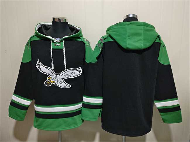 Men's Philadelphia Eagles Blank Black Ageless Must-Have Lace-Up Pullover Hoodie,We sell and wholesale Men's Philadelphia Eagles Blank Black Ageless Must-Have Lace-Up Pullover Hoodie on line form chian!