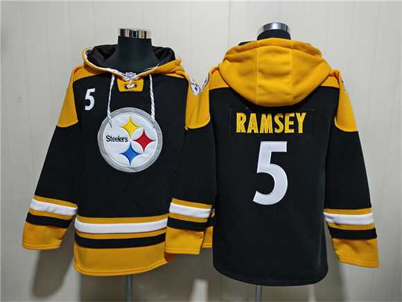 Men's Pittsburgh Steelers #5 Jalen Ramsey Black Ageless Must-Have Lace-Up Pullover Hoodie,We sell and wholesale Men's Pittsburgh Steelers #5 Jalen Ramsey Black Ageless Must-Have Lace-Up Pullover Hoodie on line form chian!