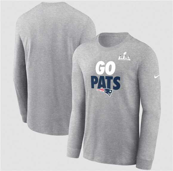 Men's New England Patriots Heather Gray 2025 Super Bowl LX Fast As Fast Gets Long Sleeve T-Shirt,We sell and wholesale Men's New England Patriots Heather Gray 2025 Super Bowl LX Fast As Fast Gets Long Sleeve T-Shirt on line form chian!