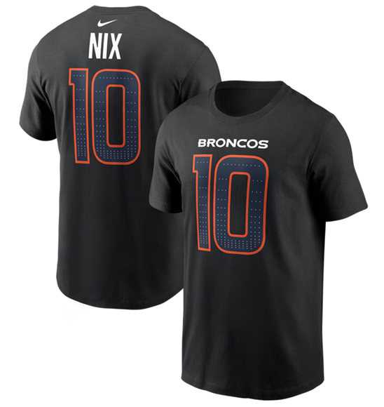 Men's Denver Broncos #10 Bo Nix Black Carbon Name & Number T-Shirt,We sell and wholesale Men's Denver Broncos #10 Bo Nix Black Carbon Name & Number T-Shirt on line form chian!