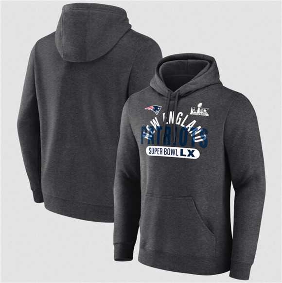 Men's New England Patriots Heather Charcoal 2025 Super Bowl LX Game Plan Hoodie,We sell and wholesale Men's New England Patriots Heather Charcoal 2025 Super Bowl LX Game Plan Hoodie on line form chian!