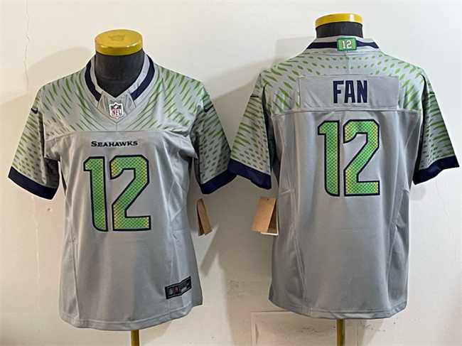 Women's Seattle Seahawks #12 Fan Grey 2025 F.U.S.E. 'Rivalries' Vapor Untouchable Limited Stitched Jersey,We sell and wholesale Women's Seattle Seahawks #12 Fan Grey 2025 F.U.S.E. 'Rivalries' Vapor Untouchable Limited Stitched Jersey on line form chian!