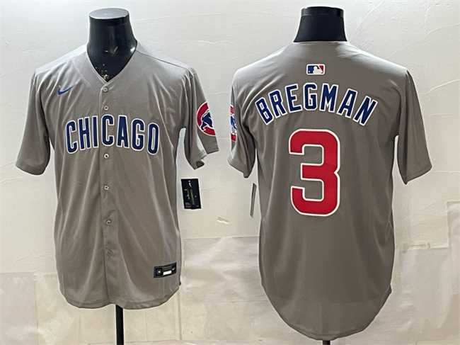 Men's Chicago Cubs #3 Alex Bregman Grey Limited Stitched Jersey,We sell and wholesale Men's Chicago Cubs #3 Alex Bregman Grey Limited Stitched Jersey on line form chian!