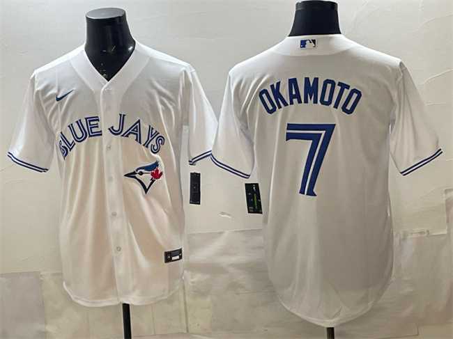 Men's Toronto Blue Jays #7 Kazuma Okamoto White 2025 Cool Base Stitched Jersey,We sell and wholesale Men's Toronto Blue Jays #7 Kazuma Okamoto White 2025 Cool Base Stitched Jersey on line form chian!