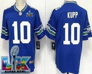 Youth Seattle Seahawks #10 Cooper Kupp Limited Blue Super Bowl LX Patch Throwback Vapor Limited Stitched Jersey,We sell and wholesale Youth Seattle Seahawks #10 Cooper Kupp Limited Blue Super Bowl LX Patch Throwback Vapor Limited Stitched Jersey on line form chian!