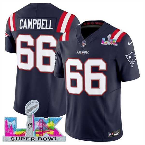 Men's New England Patriots #66 Will Campbell Navy 2025 F.U.S.E. Super Bowl LX Patch Vapor Limited Stitched Jersey,We sell and wholesale Men's New England Patriots #66 Will Campbell Navy 2025 F.U.S.E. Super Bowl LX Patch Vapor Limited Stitched Jersey on line form chian!