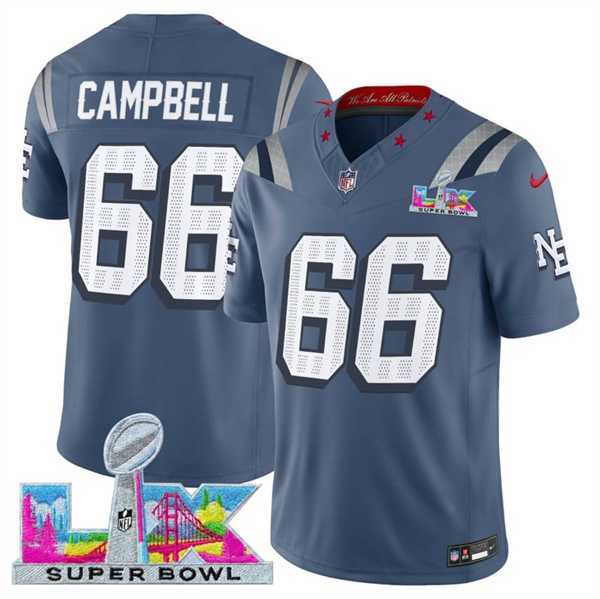 Men's New England Patriots #66 Will Campbell Storm Blue 2025 F.U.S.E. Super Bowl LX Patch 'Rivalries' Vapor Limited Stitched Jersey,We sell and wholesale Men's New England Patriots #66 Will Campbell Storm Blue 2025 F.U.S.E. Super Bowl LX Patch 'Rivalries' Vapor Limited Stitched Jersey on line form chian!