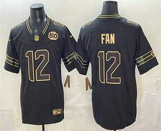 Men's Seattle Seahawks #12 Fan Black Gold 2025 FUSE 50th Season Patch Limited Stitched Jersey Dzhi,We sell and wholesale Men's Seattle Seahawks #12 Fan Black Gold 2025 FUSE 50th Season Patch Limited Stitched Jersey Dzhi on line form chian!