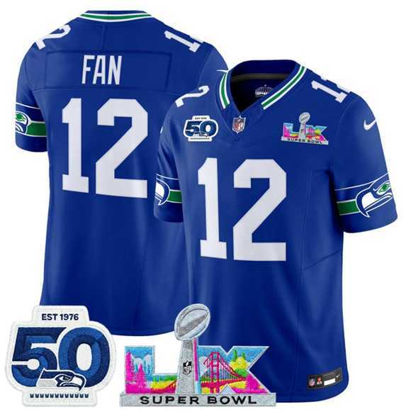 Men's Seattle Seahawks #12 Fan Royal 2025 F.U.S.E. Super Bowl LX Patch And 50th Season Patch Vapor Throwback Limited Stitched Jersey,We sell and wholesale Men's Seattle Seahawks #12 Fan Royal 2025 F.U.S.E. Super Bowl LX Patch And 50th Season Patch Vapor Throwback Limited Stitched Jersey on line form chian!