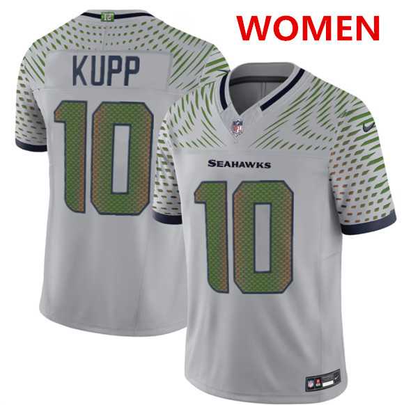 Women's Seattle Seahawks #10 Cooper Kupp Gray 2025 F.U.S.E. 'Rivalries' Vapor Limited Stitched Jersey Dzhi,We sell and wholesale Women's Seattle Seahawks #10 Cooper Kupp Gray 2025 F.U.S.E. 'Rivalries' Vapor Limited Stitched Jersey Dzhi on line form chian!
