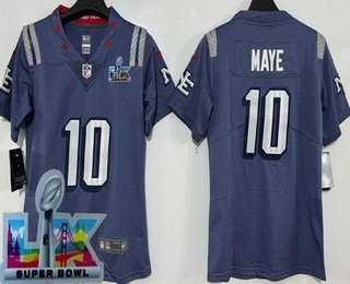 Women's New England Patriots #10 Drake Maye Limited Gray Rivalries Super Bowl LX Vapor Jersey,We sell and wholesale Women's New England Patriots #10 Drake Maye Limited Gray Rivalries Super Bowl LX Vapor Jersey on line form chian!