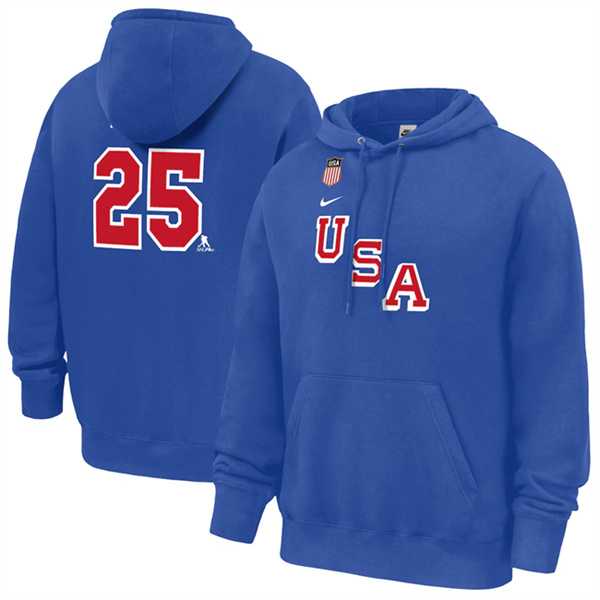 Men's US Hockey #25 Charlie McAvoy Royal 2026 Name & Number Hoodie,We sell and wholesale Men's US Hockey #25 Charlie McAvoy Royal 2026 Name & Number Hoodie on line form chian!
