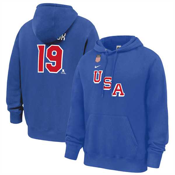 Men's US Hockey #19 Matthew Tkachuk Royal 2026 Name & Number Hoodie,We sell and wholesale Men's US Hockey #19 Matthew Tkachuk Royal 2026 Name & Number Hoodie on line form chian!