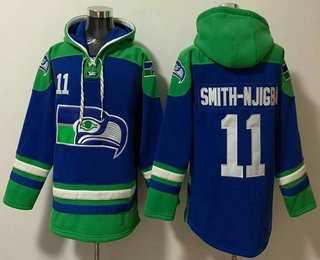 Men's Seattle Seahawks #11 Jaxon Smith Njigba Blue Ageless Must Have Lace Up Pullover Hoodie,We sell and wholesale Men's Seattle Seahawks #11 Jaxon Smith Njigba Blue Ageless Must Have Lace Up Pullover Hoodie on line form chian!