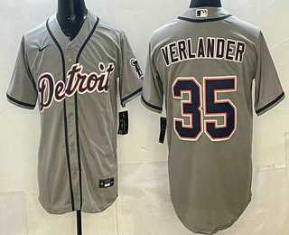 Men's Detroit Tigers #35 Justin Verlander Grey Cool Base Jersey,We sell and wholesale Men's Detroit Tigers #35 Justin Verlander Grey Cool Base Jersey on line form chian!