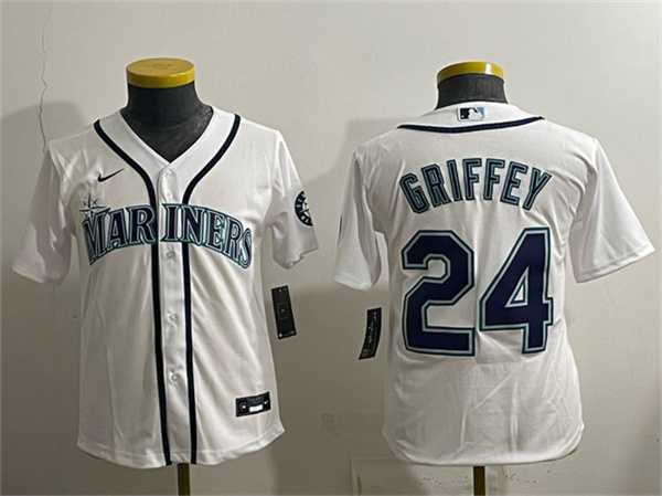 Youth Seattle Mariners #24 Ken Griffey Jr. White Cool Base Stitched Jersey,We sell and wholesale Youth Seattle Mariners #24 Ken Griffey Jr. White Cool Base Stitched Jersey on line form chian!