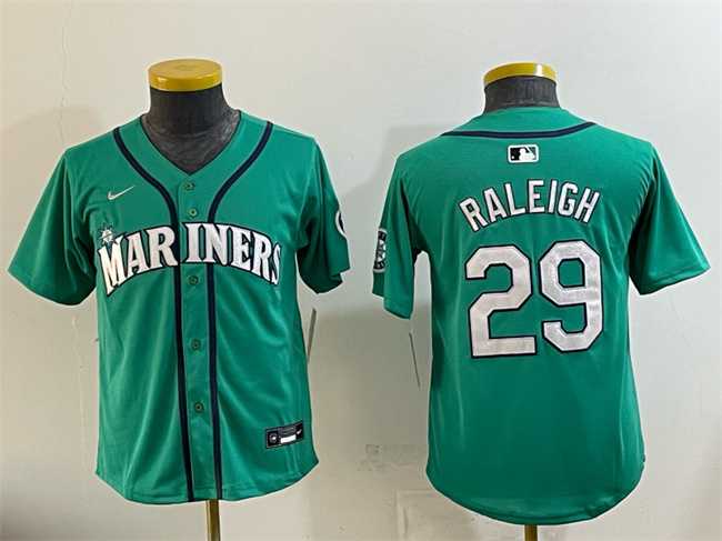 Youth Seattle Mariners #29 Cal Raleigh Aqua Alternate Limited Stitched Jersey,We sell and wholesale Youth Seattle Mariners #29 Cal Raleigh Aqua Alternate Limited Stitched Jersey on line form chian!