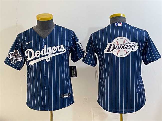 Youth Los Angeles Dodgers Team Big Logo Navy Pinstripe 2025 World Series Champions Patch Cool Base Stitched Jersey,We sell and wholesale Youth Los Angeles Dodgers Team Big Logo Navy Pinstripe 2025 World Series Champions Patch Cool Base Stitched Jersey on line form chian!