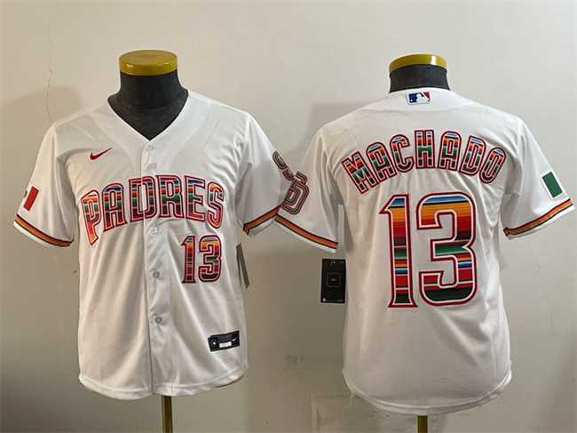 Youth San Diego Padres #13 Manny Machado White Mexico Cool Base Stitched Jersey,We sell and wholesale Youth San Diego Padres #13 Manny Machado White Mexico Cool Base Stitched Jersey on line form chian!