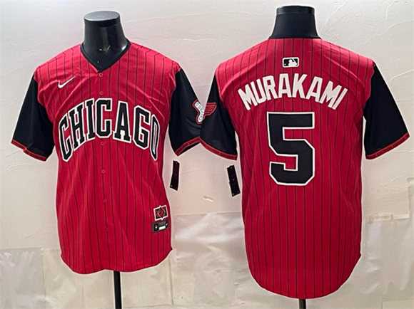 Men's Chicago White Sox #5 Munetaka Murakami Red Black 2025 City Connect Limited Stitched Jersey,We sell and wholesale Men's Chicago White Sox #5 Munetaka Murakami Red Black 2025 City Connect Limited Stitched Jersey on line form chian!