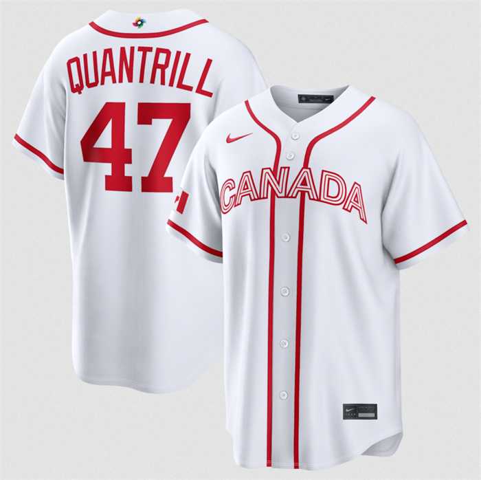 Men's Canada Baseball #47 Cal Quantrill White 2026 World Baseball Classic Home Stadium Stitched Jersey,We sell and wholesale Men's Canada Baseball #47 Cal Quantrill White 2026 World Baseball Classic Home Stadium Stitched Jersey on line form chian!