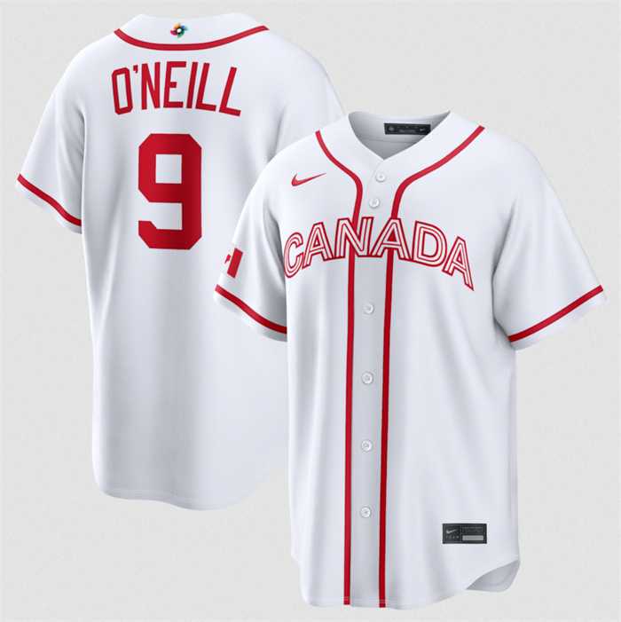 Men's Canada Baseball #9 Tyler O'Neill White 2026 World Baseball Classic Home Stadium Stitched Jersey,We sell and wholesale Men's Canada Baseball #9 Tyler O'Neill White 2026 World Baseball Classic Home Stadium Stitched Jersey on line form chian!