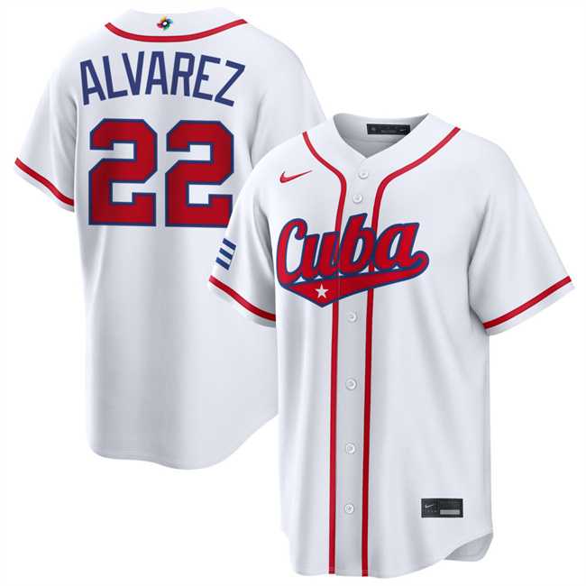Men's Cuba Baseball #22 Frank Alvarez White 2026 World Baseball Classic Home Stadium Stitched Jersey,We sell and wholesale Men's Cuba Baseball #22 Frank Alvarez White 2026 World Baseball Classic Home Stadium Stitched Jersey on line form chian!