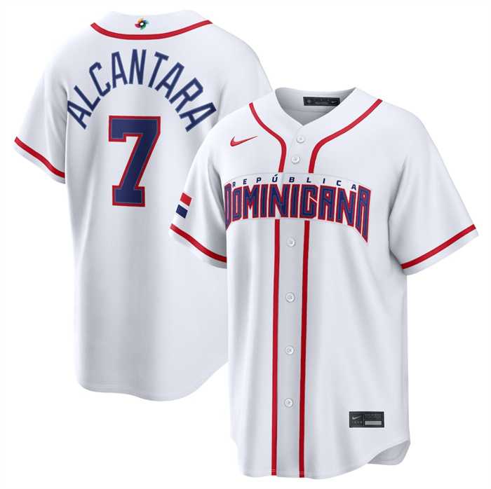 Men's Dominican Republic Baseball #7 Sandy Alcantara White 2026 World Baseball Classic Home Stadium Stitched Jersey,We sell and wholesale Men's Dominican Republic Baseball #7 Sandy Alcantara White 2026 World Baseball Classic Home Stadium Stitched Jersey on line form chian!