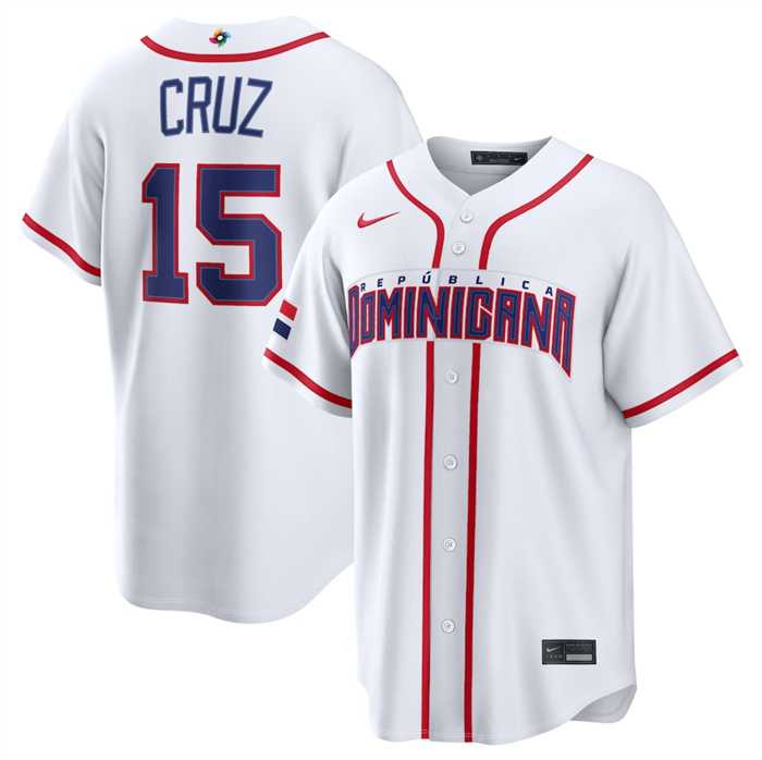 Men's Dominican Republic Baseball #15 Oneil Cruz White 2026 World Baseball Classic Home Stadium Stitched Jersey,We sell and wholesale Men's Dominican Republic Baseball #15 Oneil Cruz White 2026 World Baseball Classic Home Stadium Stitched Jersey on line form chian!