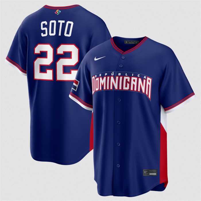 Men's Dominican Republic Baseball #22 Juan Soto Navy 2026 World Baseball Classic Road Stadium Stitched Jersey,We sell and wholesale Men's Dominican Republic Baseball #22 Juan Soto Navy 2026 World Baseball Classic Road Stadium Stitched Jersey on line form chian!